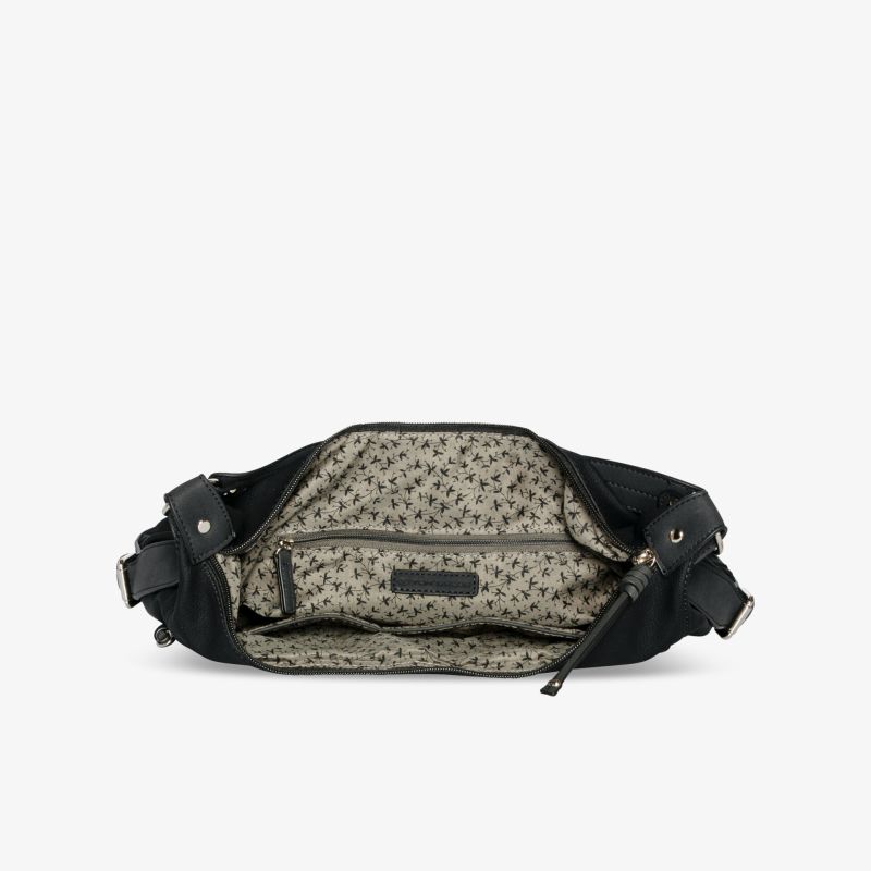 Offene Umhängetasche mit geräumigem Innenfach, robustem Material und verstellbarem Tragegurt