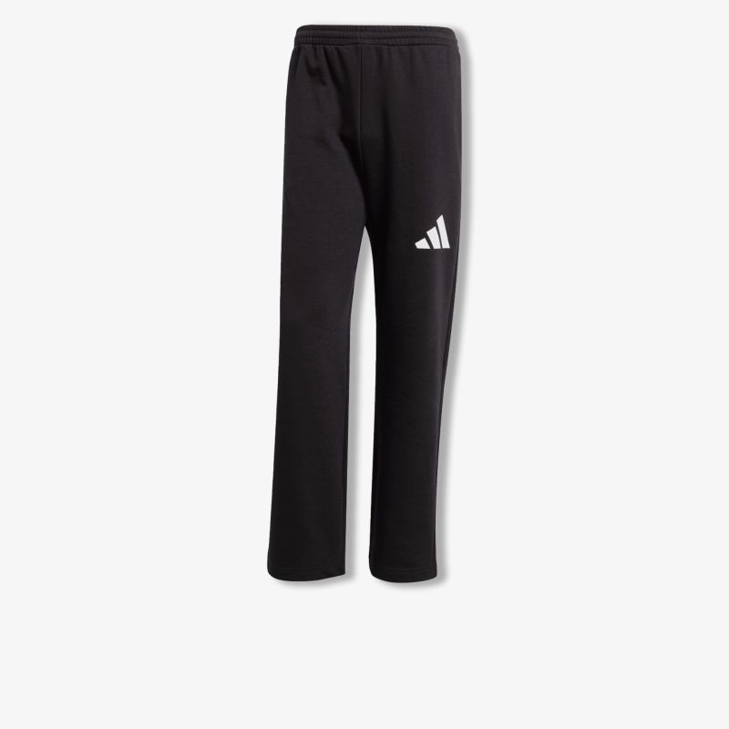 Schwarze sportliche Hose mit elastischem Bund und weißem Logo für vielseitigen Komfort und Bewegungsfreiheit