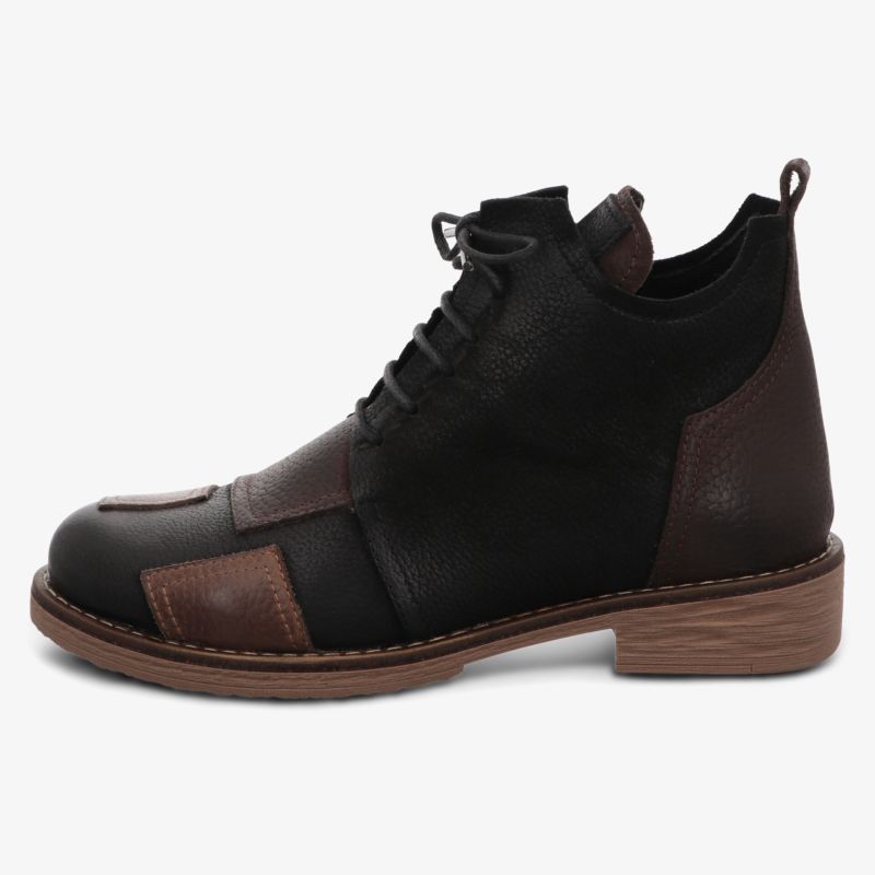 Robuster modischer Schnürstiefel mit bequemer Passform und stylischem Design in Schwarz und Braun