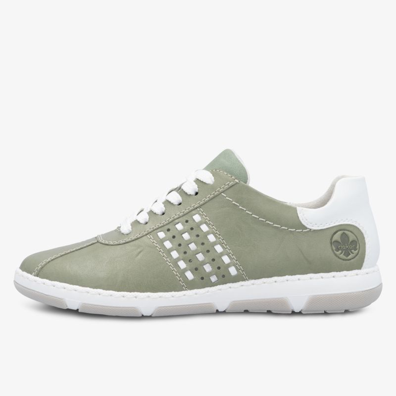 Grüne Sneaker mit weißen Details, ideal für sportliche Anlässe und Freizeit