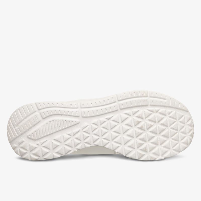Weiße Schuhsohle mit rutschfestem Muster für hohen Komfort und Langlebigkeit.
