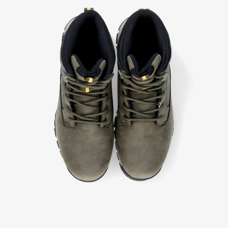 Robuste und warme Winterstiefel mit wasserabweisendem Material und rutschfester Sohle in Draufsicht