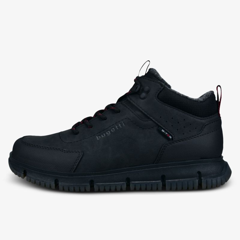 Leichter Sneaker mit flexiblem Profil und atmungsaktivem Material in schwarzer Farbe
