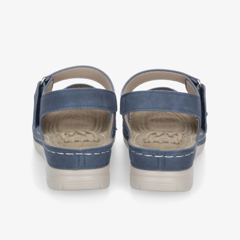 Bequeme blaue Sandalen mit gepolsterter Innensohle und verstellbarem Riemen, für sicheren Halt und langlebigen Tragekomfort