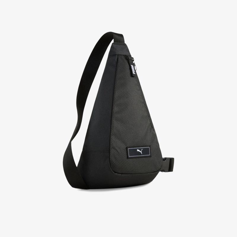 Schwarze Slingbag mit verstellbarem Gurt und robustem Material, modernes und kompaktes Design für vielseitigen Alltag