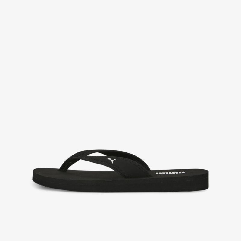 Leichte schwarze Flipflop mit bequemem Zehensteg und rutschfester Sohle, ideal für sommerlichen Komfort