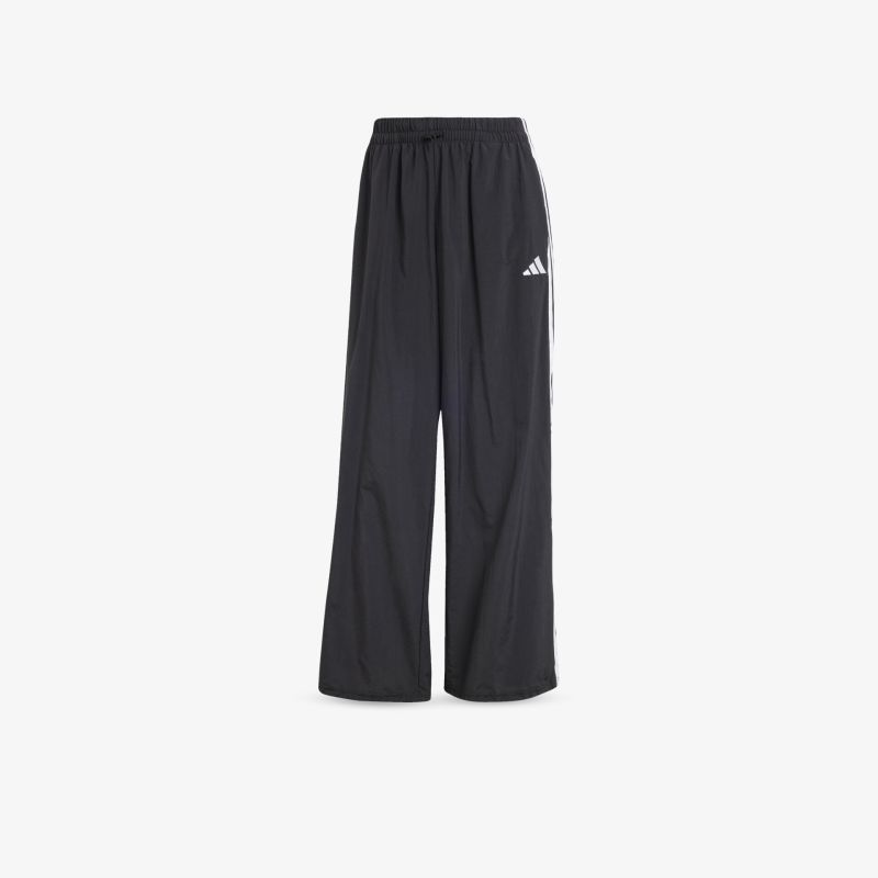 Schwarze weite Sporthose mit elastischem Bund, bequem und atmungsaktiv für vielseitige Aktivitäten