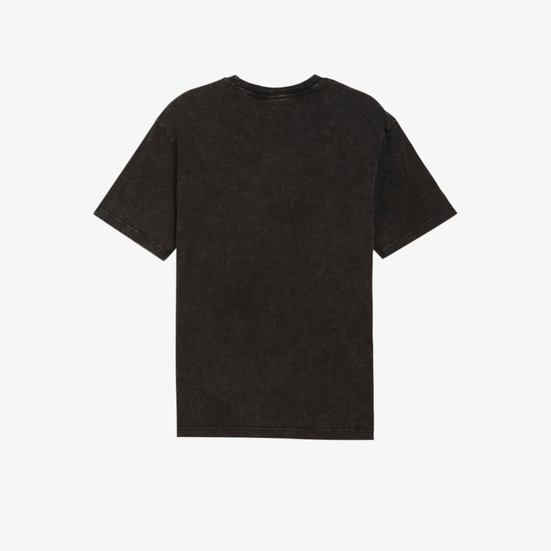 Schwarzes T-Shirt mit kurzen Ärmeln und rundem Halsausschnitt, klassische Rückansicht, bequem und vielseitig tragbar