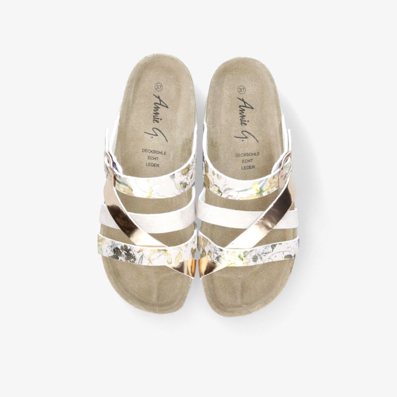 Bequeme Metallic-Sandaletten mit verstellbaren Riemen und gepolstertem Fußbett für optimalen Tragekomfort