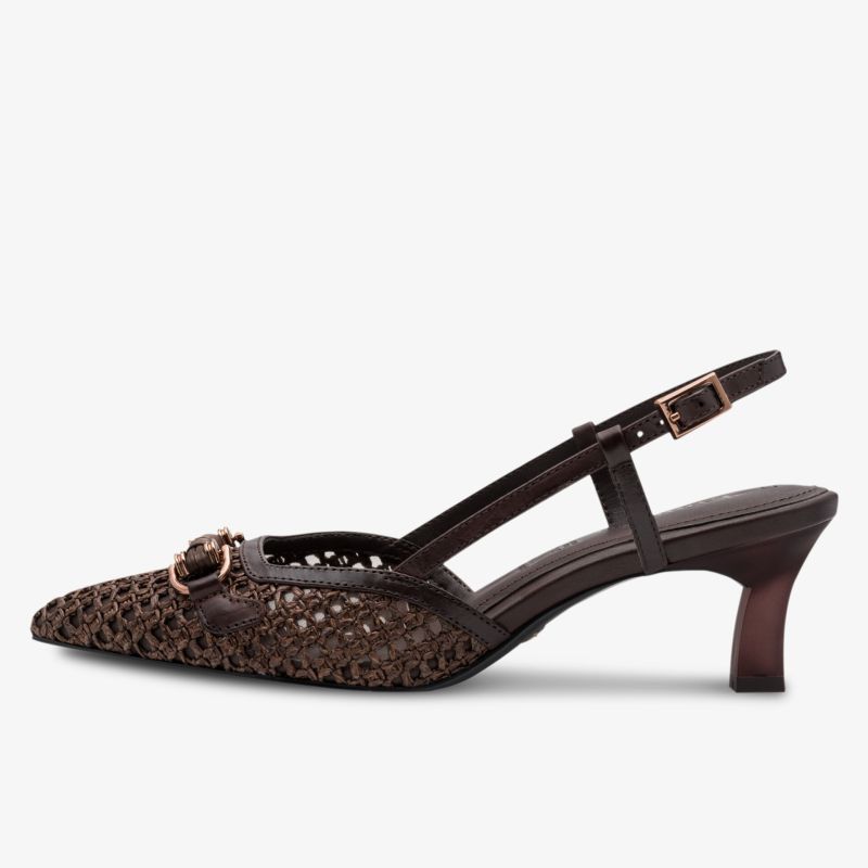 Eleganter spitzer Schuh mit mittelhohem Absatz und verstellbarem Riemen, modernes und bequemes Design