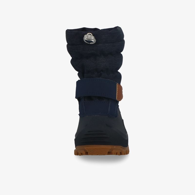 Schwarzer Winterstiefel mit verstellbarem Klettverschluss, wasserabweisend und mit rutschfester Sohle für kalte Tage