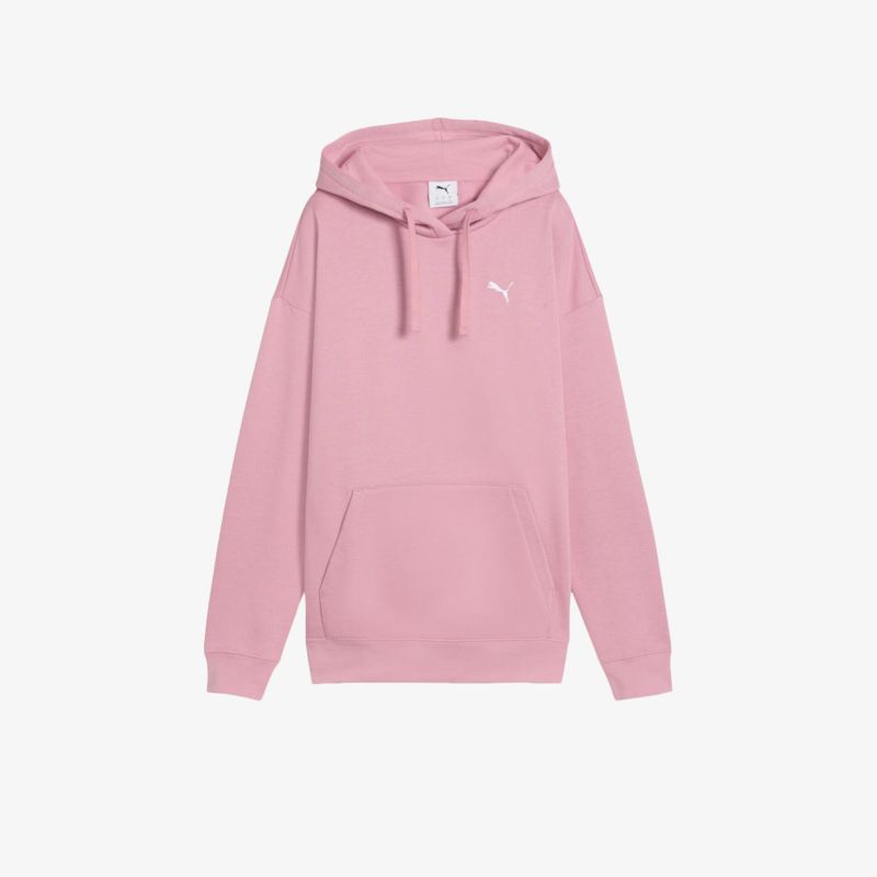 Rosafarbener Kapuzenpullover mit Kängurutasche und weichem Material für angenehmen Tragekomfort und legeren Stil