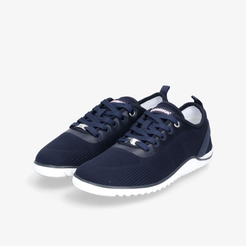 Leichte und bequeme Sportschuhe in dunkelblau mit atmungsaktivem Material und rutschfester Sohle als Paar