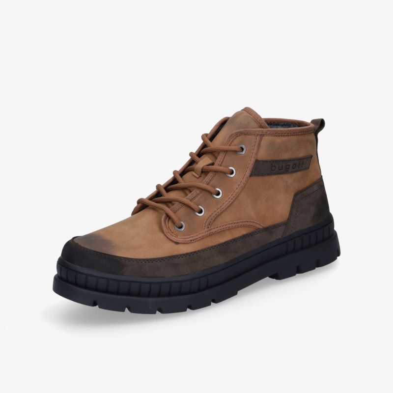 Robuster brauner Schnürstiefel aus Wildleder mit bequemer Polsterung und rutschfester profilierter Sohle