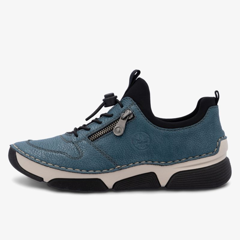 Seitlich sichtbarer sportlicher Sneaker mit seitlichem Reißverschluss und flexibler Sohle in modernem Design