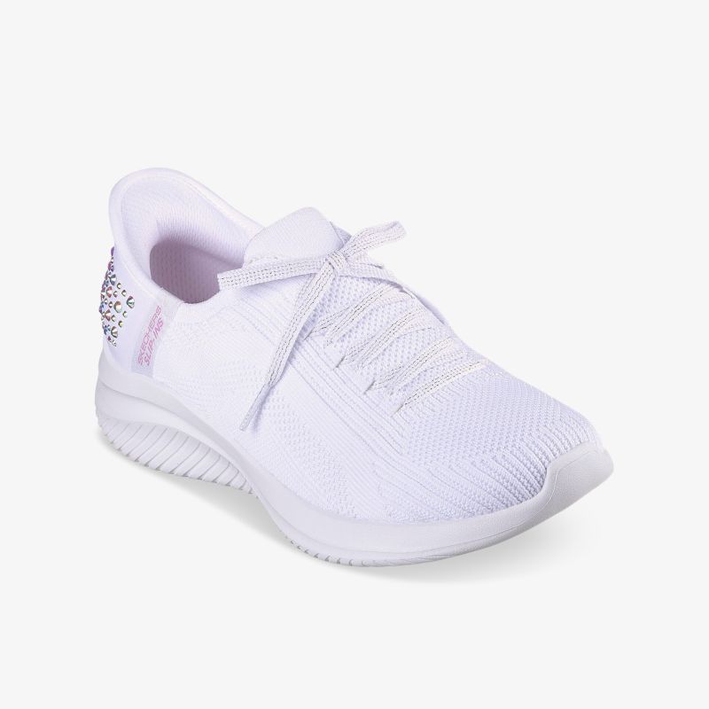 Leichter weißer Sportschuh mit atmungsaktivem Material und flexibler Sohle, bequem und modern