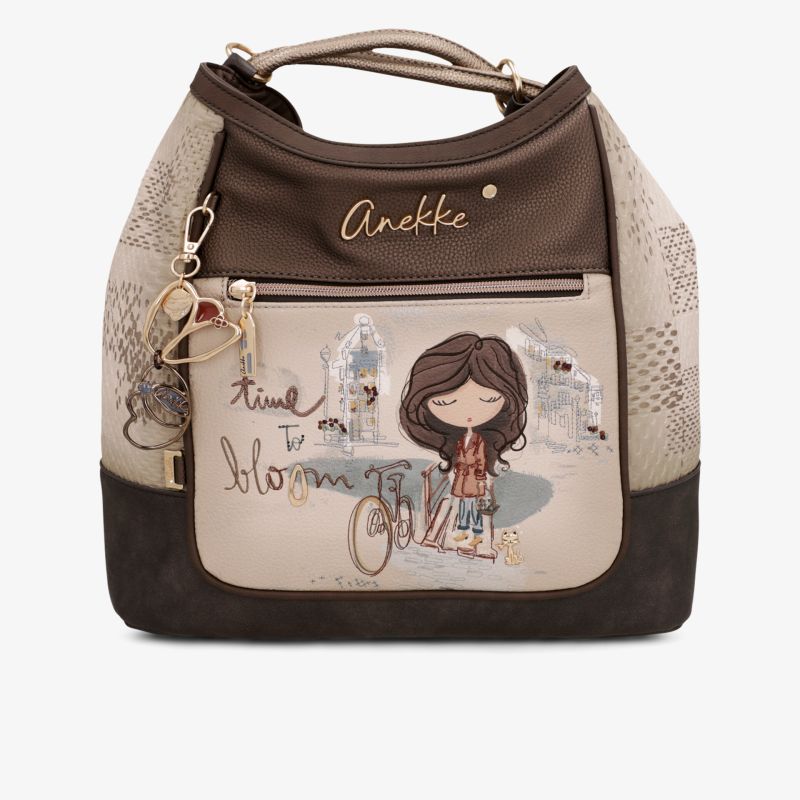 Practical brown backpack with stylish design and multiple zipper compartments for daily use and comfort