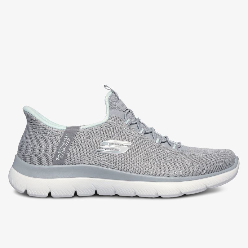 Grauer Schuh mit bequemer Passform, ideal für sportliche Aktivitäten