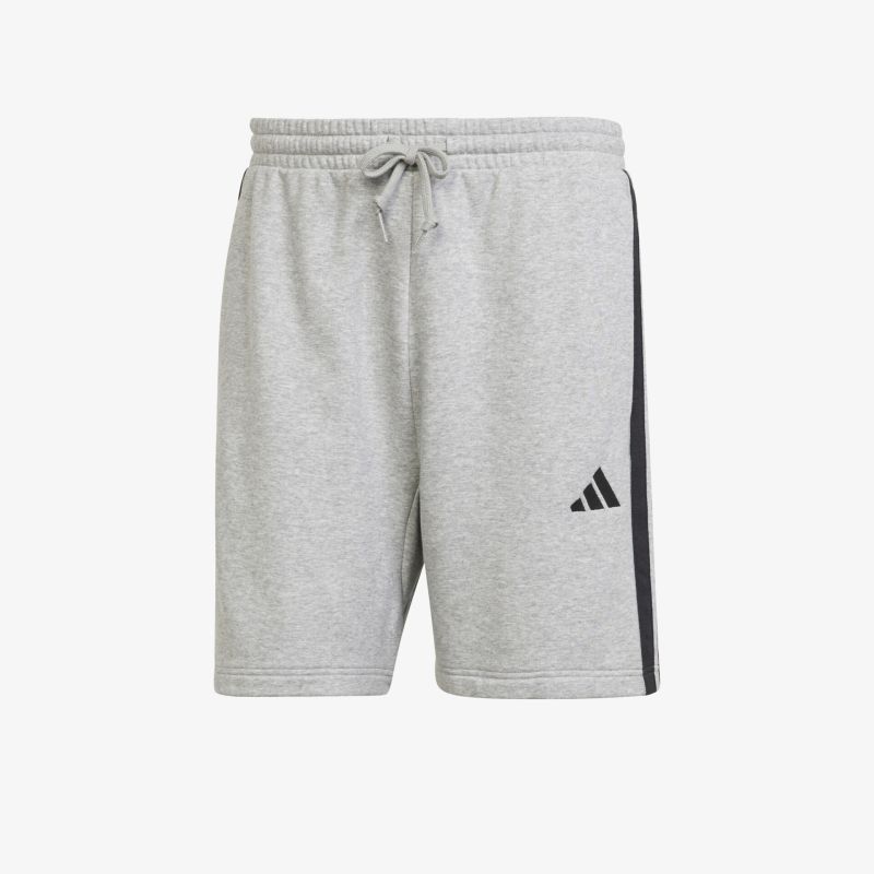 Graue Shorts mit elastischem Bund und Kordelzug, sportlich und bequem für Alltag und Training.