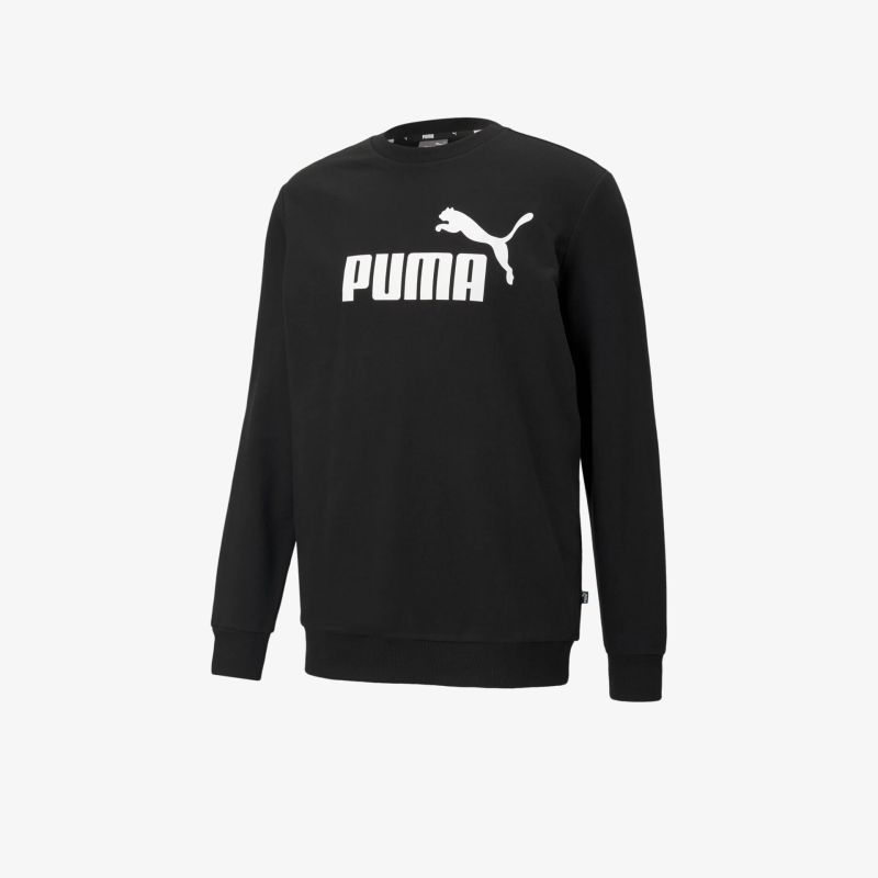 Schwarzes Puma Sweatshirt mit langen Ärmeln und markantem weißen Logo, sportlich und bequem