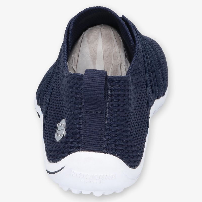 Leichter, bequemer Slipper in dunkler Farbe mit rutschfester Sohle und flexiblem Schlupfdesign hinten sichtbar