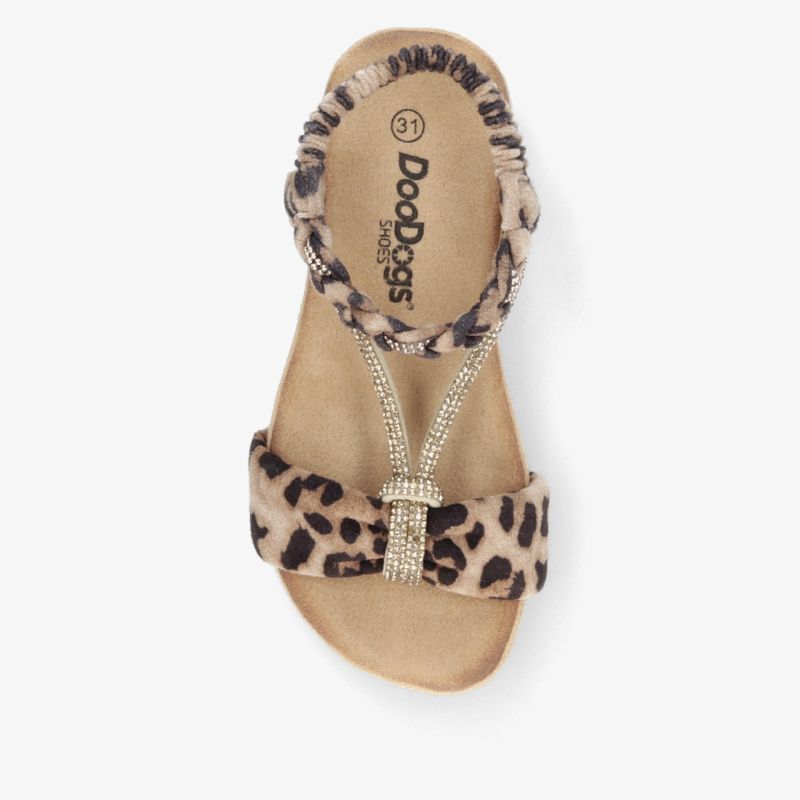 Bequeme Sandale mit elastischem Fersenband und modischem Leopardenprint für leichtes angenehmes Tragen