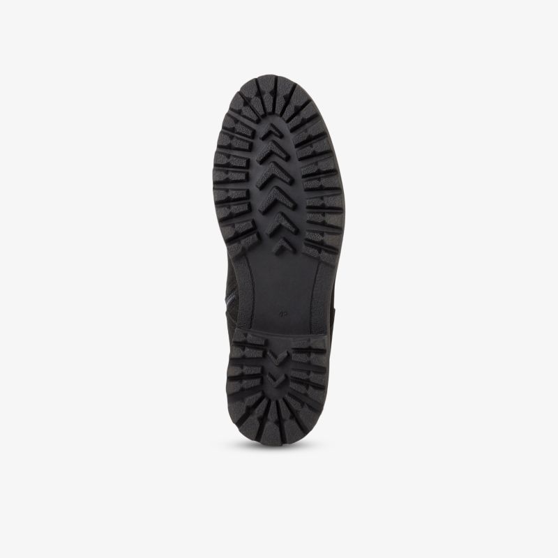 Schwarze profilierte Schuhsohle mit rutschfestem, robustem Design für sicheren Halt und optimale Langlebigkeit