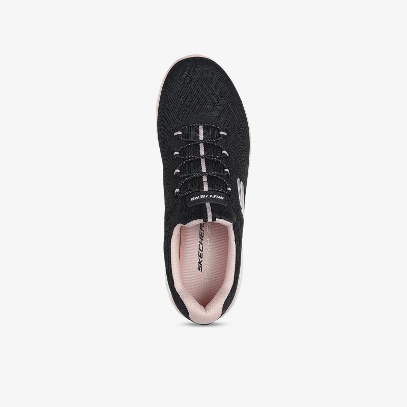 Schwarzer Sneaker mit flexiblem, leichtem und komfortablem Design in Draufsicht
