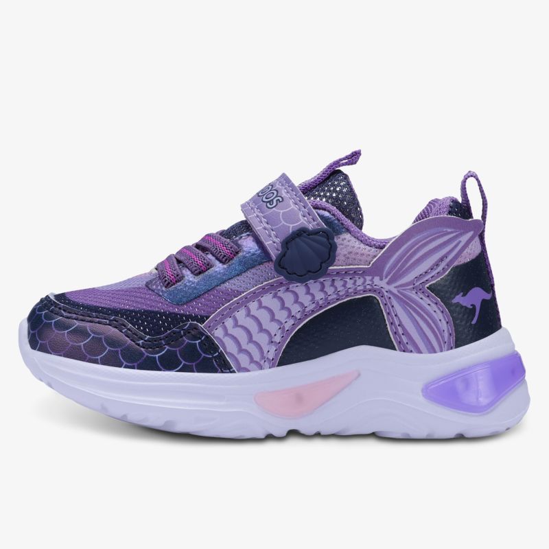 Lila Sportschuh mit atmungsaktivem Material, stoßdämpfender Sohle und schnellem Verschluss