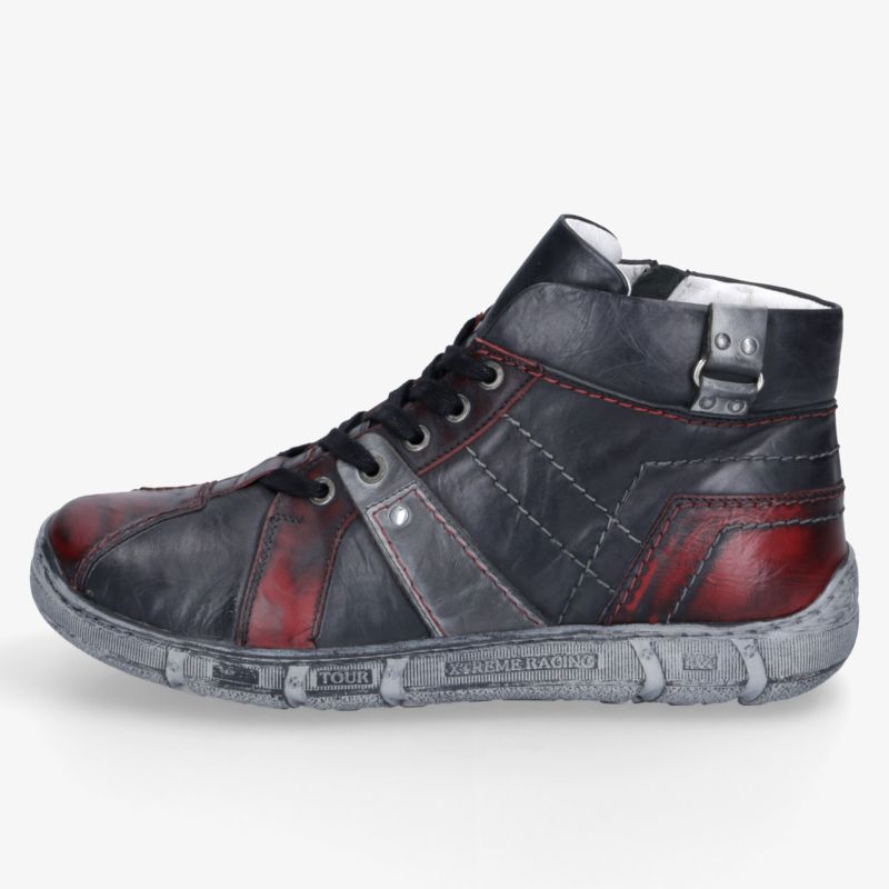 Robuster Freizeit-Sneaker aus hochwertigem Leder mit seitlichem Reißverschluss und strapazierfähiger Sohle, bequem und modisch