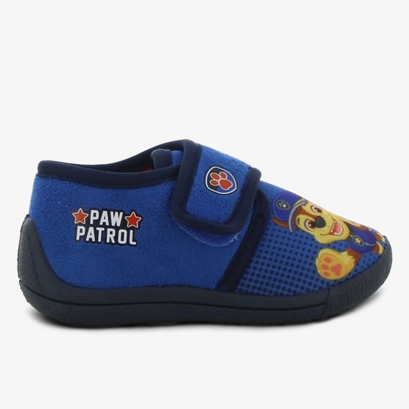 Kleiner Kinderhausschuh mit weichem Material und praktischem Klettverschluss, bunte Paw Patrol Motive