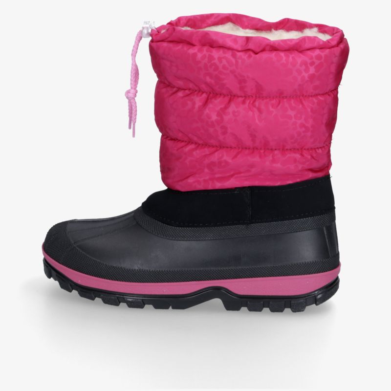 Pink-schwarzer Winterstiefel mit wärmendem Steppschaft, griffigem Profil und komfortabler Passform für kalte Tage