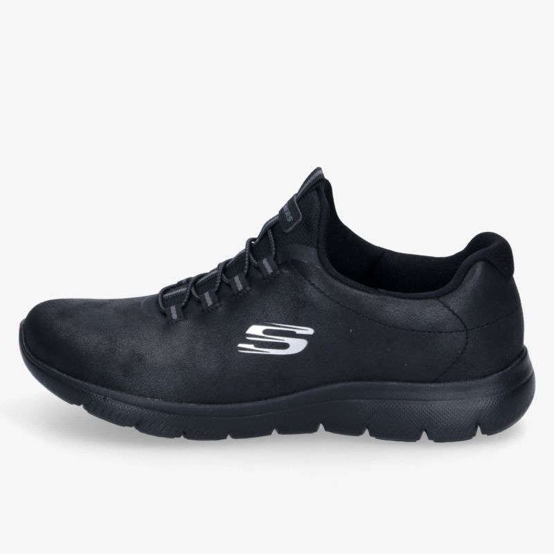 Schwarzer leichter und bequemer Sportschuh mit gepolsterter Innensohle und flexiblem, rutschfestem Material