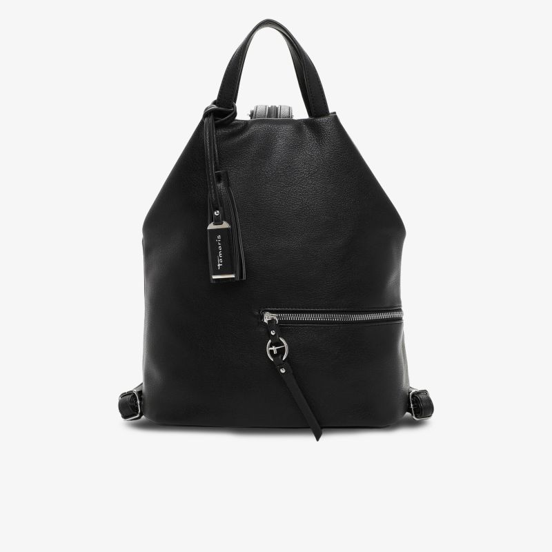 Moderner schwarzer Rucksack mit robustem Material und praktischer Fronttasche für vielseitigen Einsatz