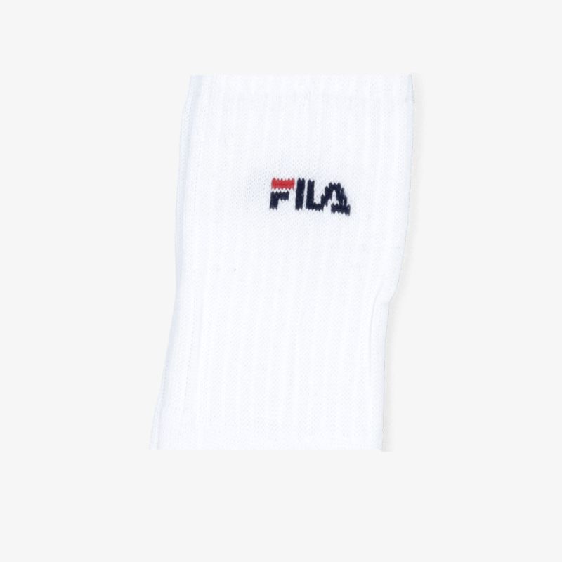 Weißes Fila Socken-Detail mit klar sichtbarem Logo, sportlich und atmungsaktiv für hohen Tragekomfort