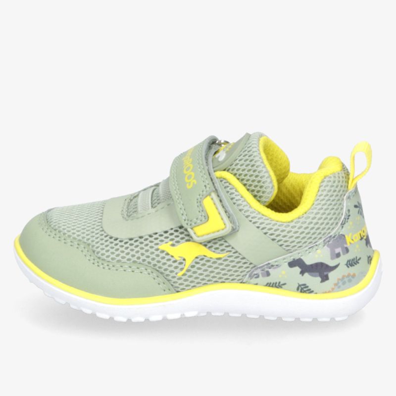 Moderner Sneaker mit praktischem Klettverschluss in grün und gelb, leicht und komfortabel für jeden Tag.