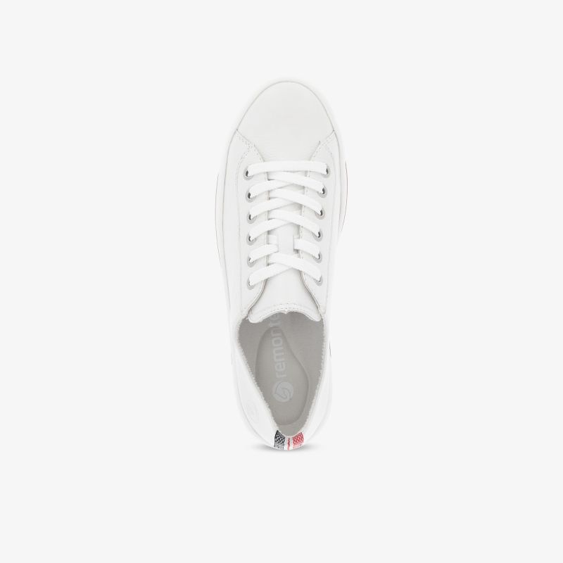 Weißer Sneaker in Draufsicht mit sportlichem Design, bequemer Passform und atmungsaktivem Material