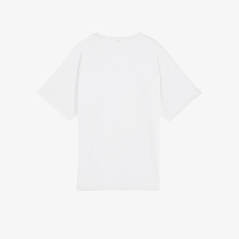Weißes T-Shirt mit kurzen Ärmeln in schlichter Rückenansicht, bequem und klassisch für den Alltag