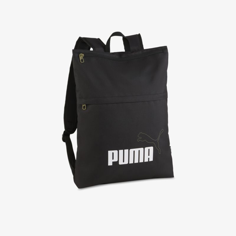Schwarzer Puma Rucksack mit geräumigem Hauptfach und Reißverschlusstasche, leichter Tragekomfort und robuster Stoff