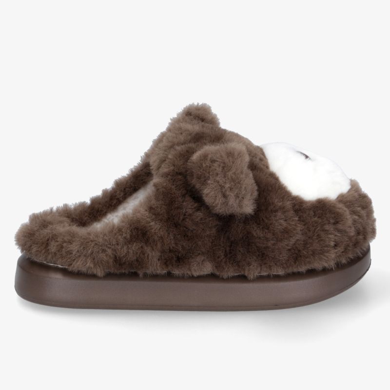 Kuscheliger Hausschuh mit weichem, warmem Fell und bequemer gepolsterter Sohle für optimalen Tragekomfort