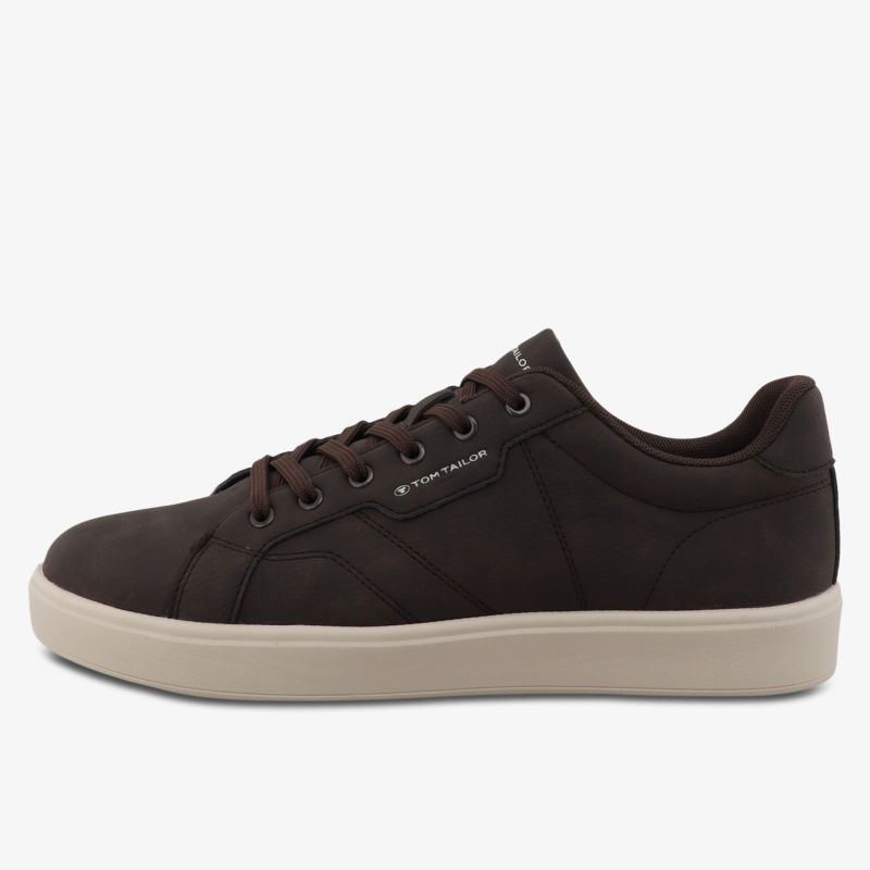 Bequemer dunkelbrauner Sneaker mit sportlichem Design und niedriger Silhouette