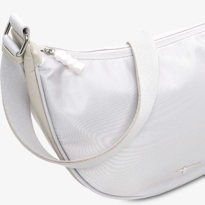 Moderner weißer Schultertasche mit robustem Reißverschluss und komfortablem verstellbarem Tragegurt