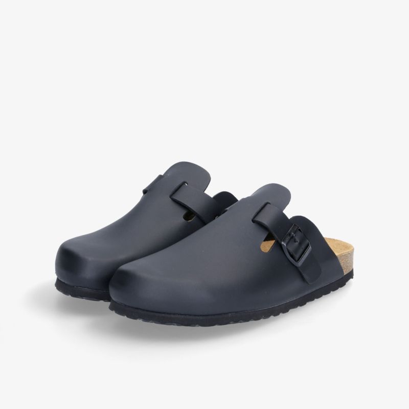 Bequeme schwarze Sandalen mit verstellbarer Schnalle, ideal für jeden Anlass.