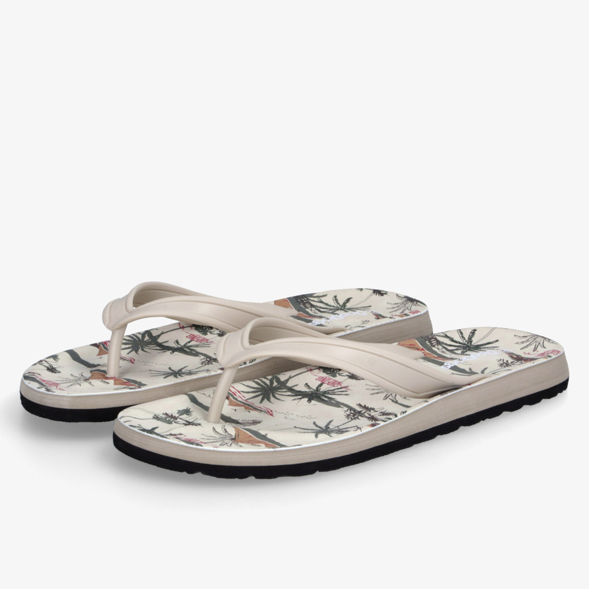 Leichte Flipflops mit tropischem Palmenmuster und rutschfester Sohle für bequemen Sommerkomfort