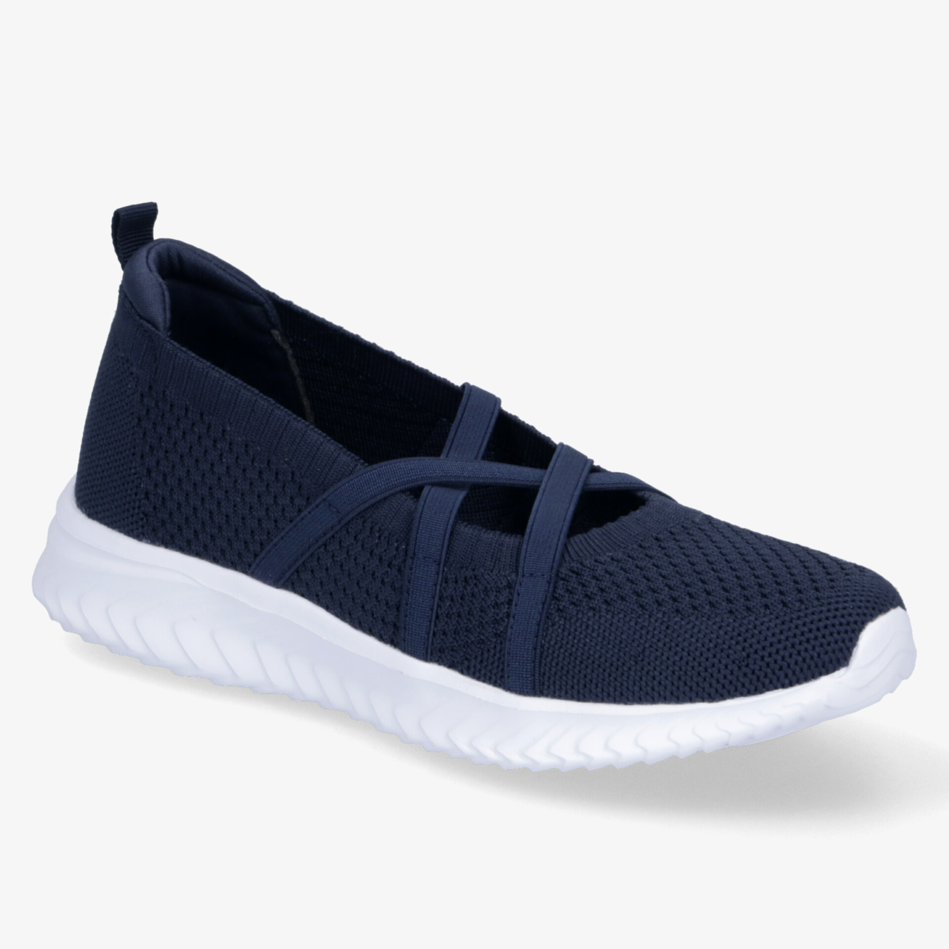 Leichter, atmungsaktiver Schuh mit weißer Sohle und flexiblem Design für vielseitigen Alltagskomfort.
