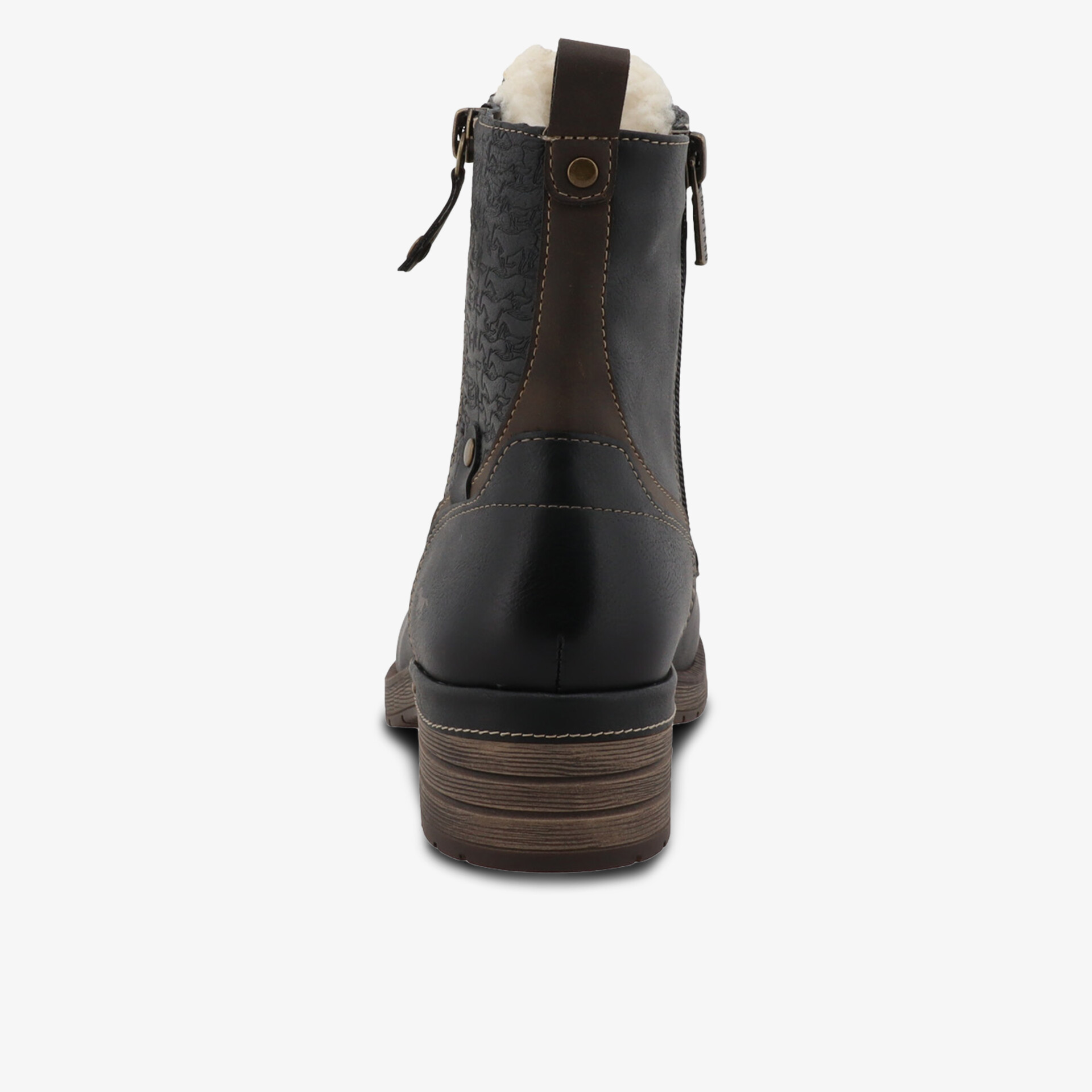 Robuster und stilvoller Halbstiefel mit praktischem Reißverschluss von hinten sichtbar