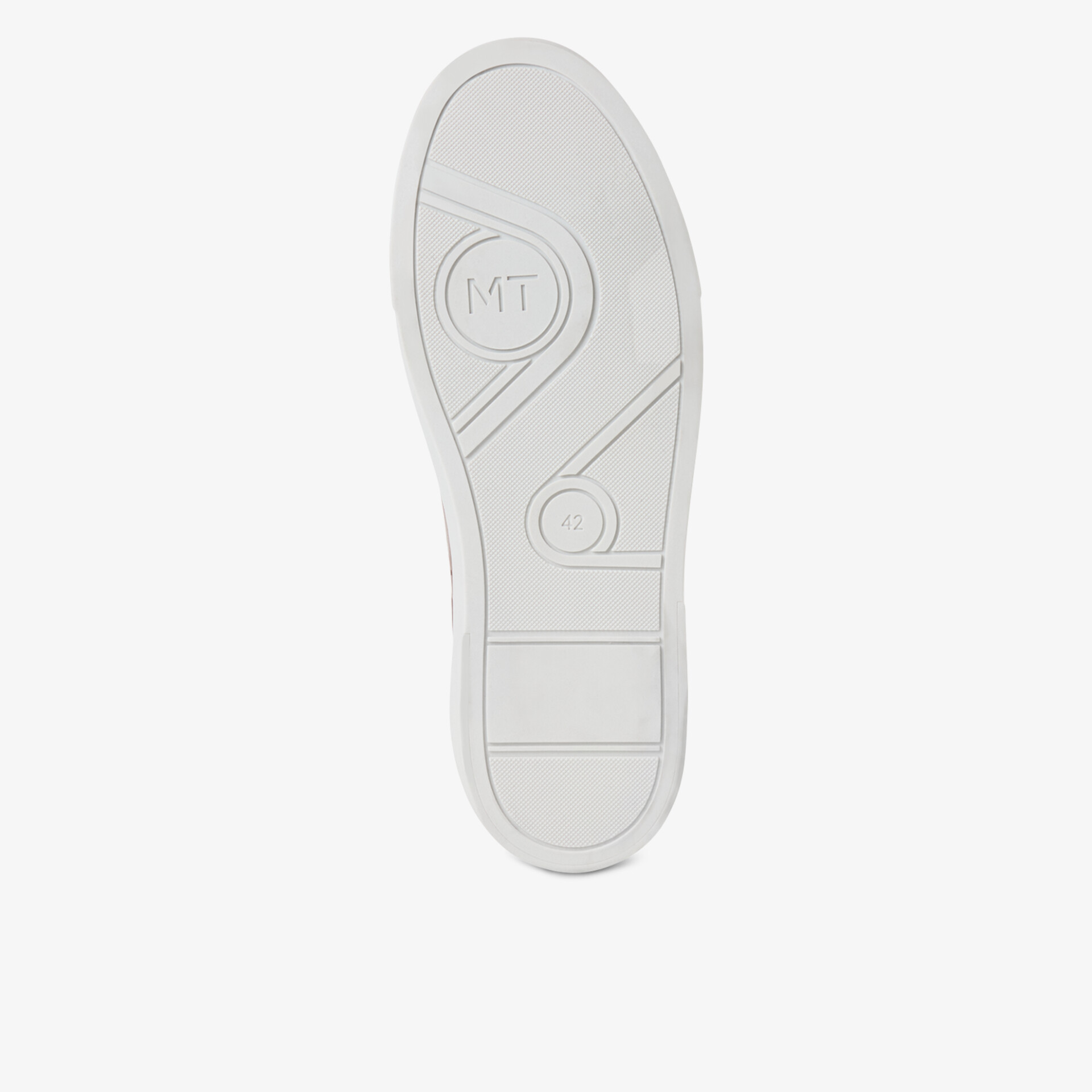 Weiße Schuhsohle mit rutschfestem Profil und modernem, langlebigem Design