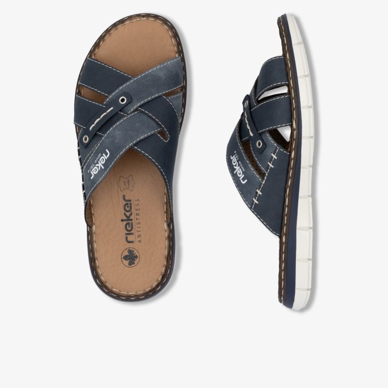 Bequeme blaue Sandale mit atmungsaktivem Material und rutschfester Sohle, perfekte Alltagsbegleitung