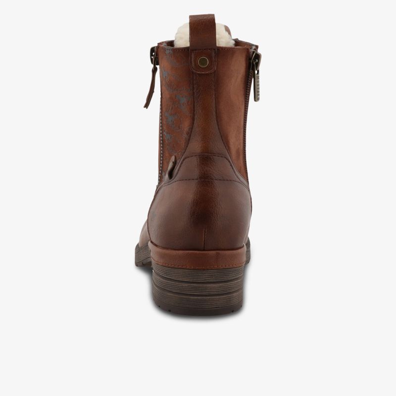 Robuster brauner stiefel aus hochwertigem leder mit praktischem reißverschluss für einfaches an- und ausziehen