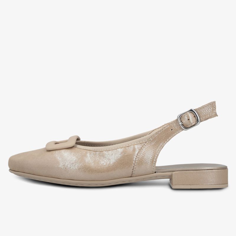 Eleganter Slingback-Schuhe mit flachem Absatz in beige, bequem und vielseitig kombinierbar für stilvolle Outfits